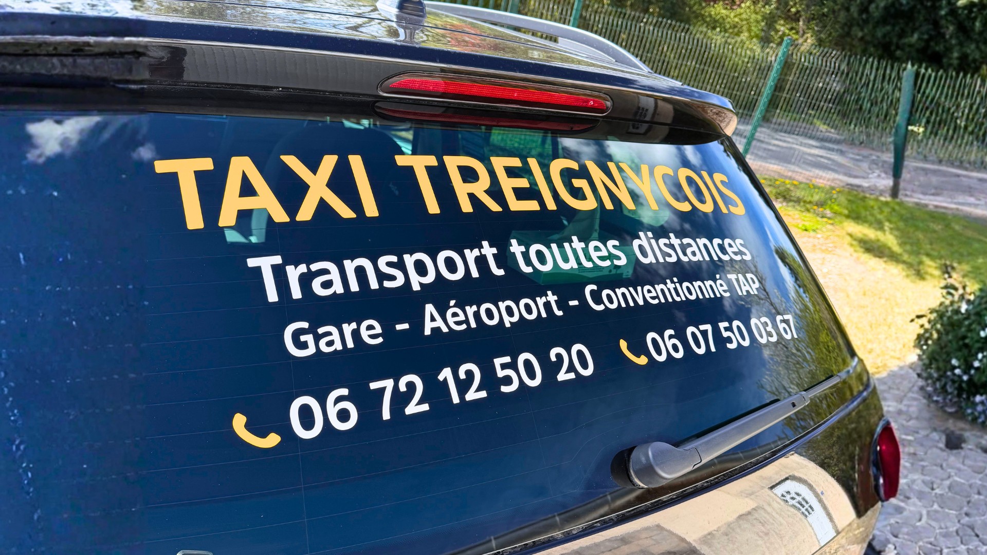 Marquage Taxi Treignycois : transport toutes distances, gare, aéroport, conventionné TAP